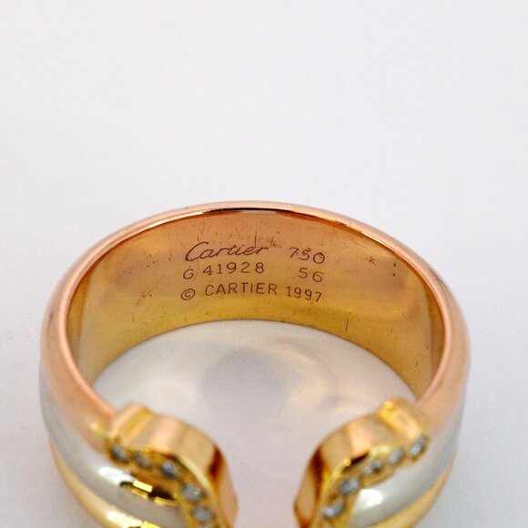 Cartier 2C Ring in 18K Yellow Gold (K18YG), White (K18WG), and Pink with Diam... - Picture 4 of 7